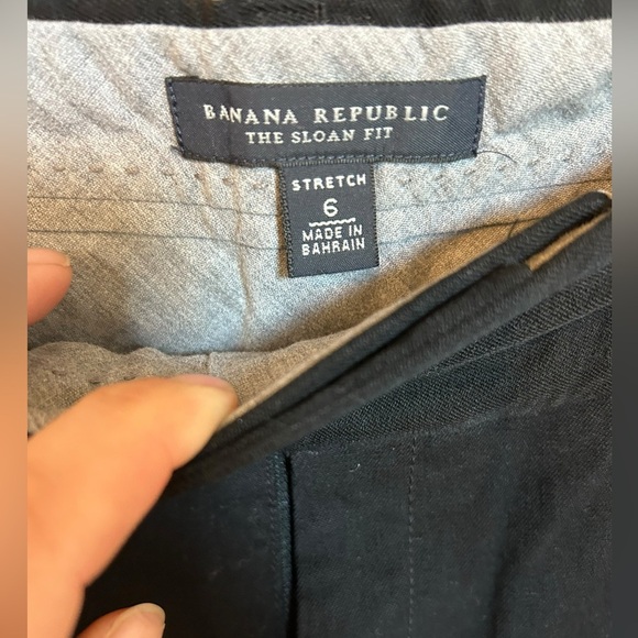 Banana Republic sz 6 The Sloan Fit Pants Flat front  black stretchy - Picture 5 of 12